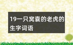 19一只窩囊的老虎的生字詞語