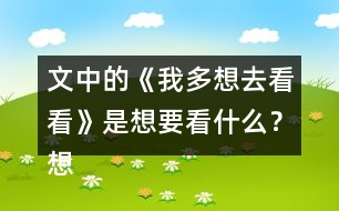 文中的《我多想去看看》是想要看什么？想去做什么？