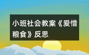 小班社會(huì)教案《愛(ài)惜糧食》反思