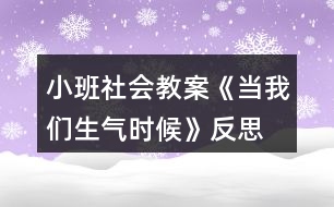 小班社會教案《當(dāng)我們生氣時候》反思