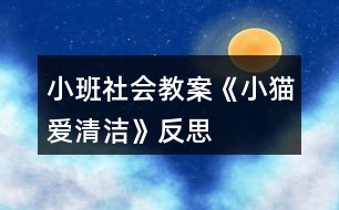 小班社會教案《小貓愛清潔》反思