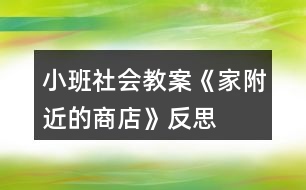 小班社會教案《家附近的商店》反思