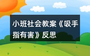 小班社會教案《吸手指有害》反思