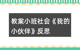 教案小班社會《我的小伙伴》反思