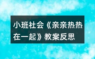 小班社會《親親熱熱在一起》教案反思