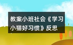 教案小班社會(huì)《學(xué)習(xí)小貓好習(xí)慣》反思