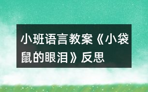 小班語(yǔ)言教案《小袋鼠的眼淚》反思