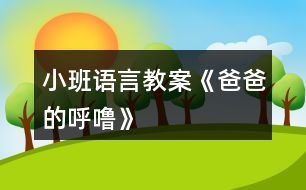 小班語(yǔ)言教案《爸爸的呼嚕》