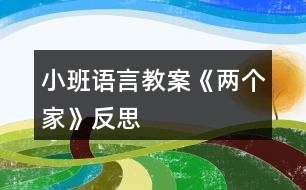 小班語(yǔ)言教案《兩個(gè)家》反思