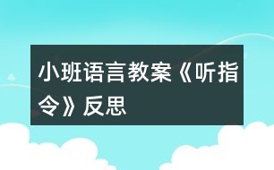 小班語言教案《聽指令》反思