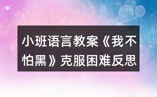 小班語言教案《我不怕黑》克服困難反思