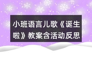 小班語言兒歌《誕生啦》教案含活動(dòng)反思