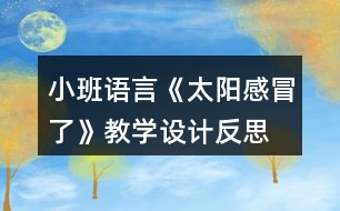 小班語言《太陽感冒了》教學(xué)設(shè)計(jì)反思