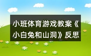 小班體育游戲教案《小白兔和山洞》反思