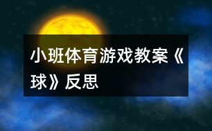 小班體育游戲教案《球》反思