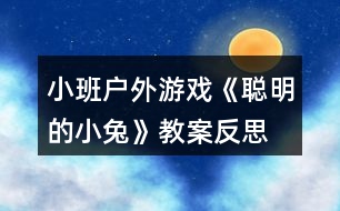 小班戶外游戲《聰明的小兔》教案反思