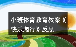 小班體育教育教案《快樂爬行》反思