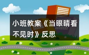 小班教案《當(dāng)眼睛看不見(jiàn)時(shí)》反思