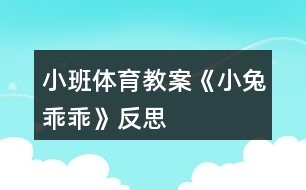 小班體育教案《小兔乖乖》反思