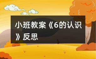 小班教案《6的認(rèn)識》反思