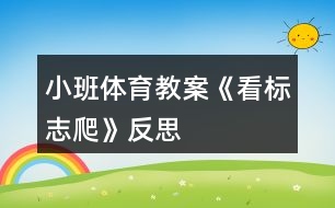 小班體育教案《看標(biāo)志爬》反思