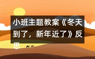 小班主題教案《冬天到了，新年近了》反思