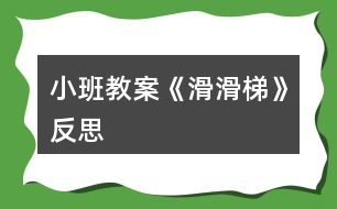 小班教案《滑滑梯》反思