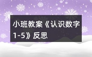 小班教案《認識數(shù)字1-5》反思