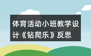 體育活動小班教學(xué)設(shè)計《鉆爬樂》反思