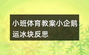 小班體育教案小企鵝運(yùn)冰塊反思