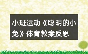 小班運動《聰明的小兔》體育教案反思