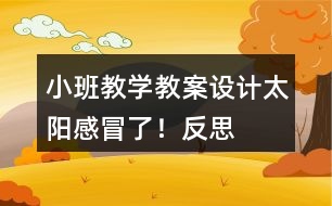 小班教學(xué)教案設(shè)計太陽感冒了！反思