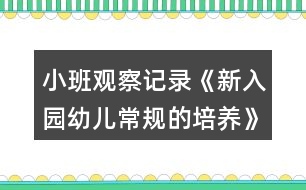 小班觀察記錄《新入園幼兒常規(guī)的培養(yǎng)》反思