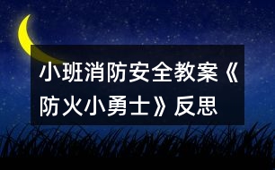 小班消防安全教案《防火小勇士》反思