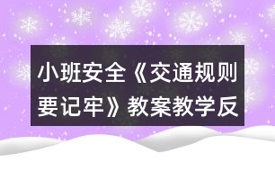 小班安全《交通規(guī)則要記牢》教案教學(xué)反思