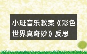 小班音樂教案《彩色世界真奇妙》反思