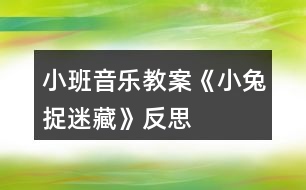 小班音樂(lè)教案《小兔捉迷藏》反思