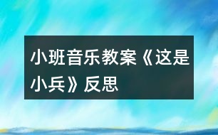 小班音樂教案《這是小兵》反思