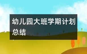 幼兒園大班學期計劃總結