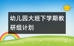 幼兒園大班下學(xué)期教研組計(jì)劃