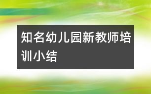 知名幼兒園新教師培訓小結