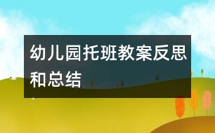 幼兒園托班教案反思和總結(jié)