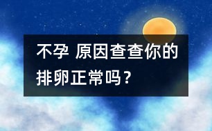 不孕 原因：查查你的排卵正常嗎？