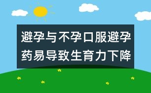 避孕與不孕：口服避孕藥易導(dǎo)致生育力下降