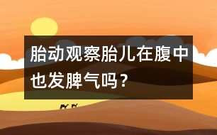 胎動觀察：胎兒在腹中也發(fā)脾氣嗎？