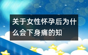 關于女性懷孕后為什么會“下身”痛的知識