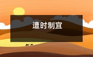 遭時制宜