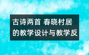 古詩(shī)兩首 春曉村居的教學(xué)設(shè)計(jì)與教學(xué)反思