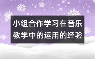 小組合作學習在音樂教學中的運用的經(jīng)驗和相關(guān)建議