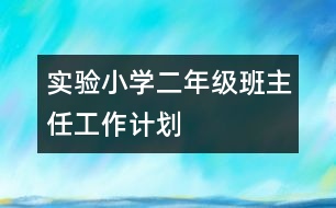 實(shí)驗(yàn)小學(xué)二年級班主任工作計(jì)劃